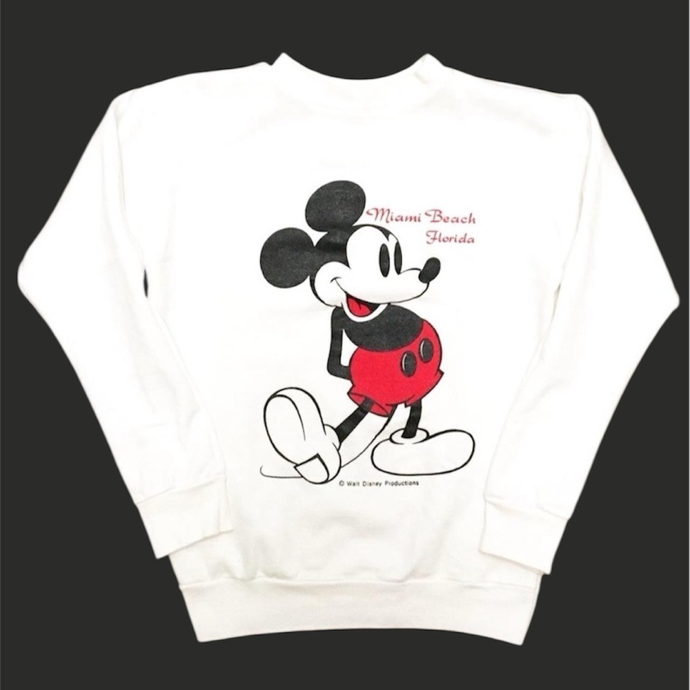 Disney Mickey Mouse Vtg 1980s Miami Beach Florida Sweatshirt